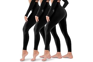 3 Pack Leggings for Women with No-See-Through High Waisted Tummy Control-Workout and Running