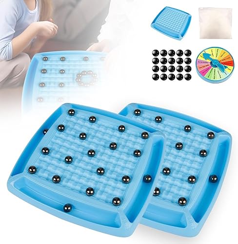 Juego de 2 juegos de ajedrez magnético, nuevo juego de mesa de piedra magnética 2024, divertido juego de mesa magnético para niños y adultos,