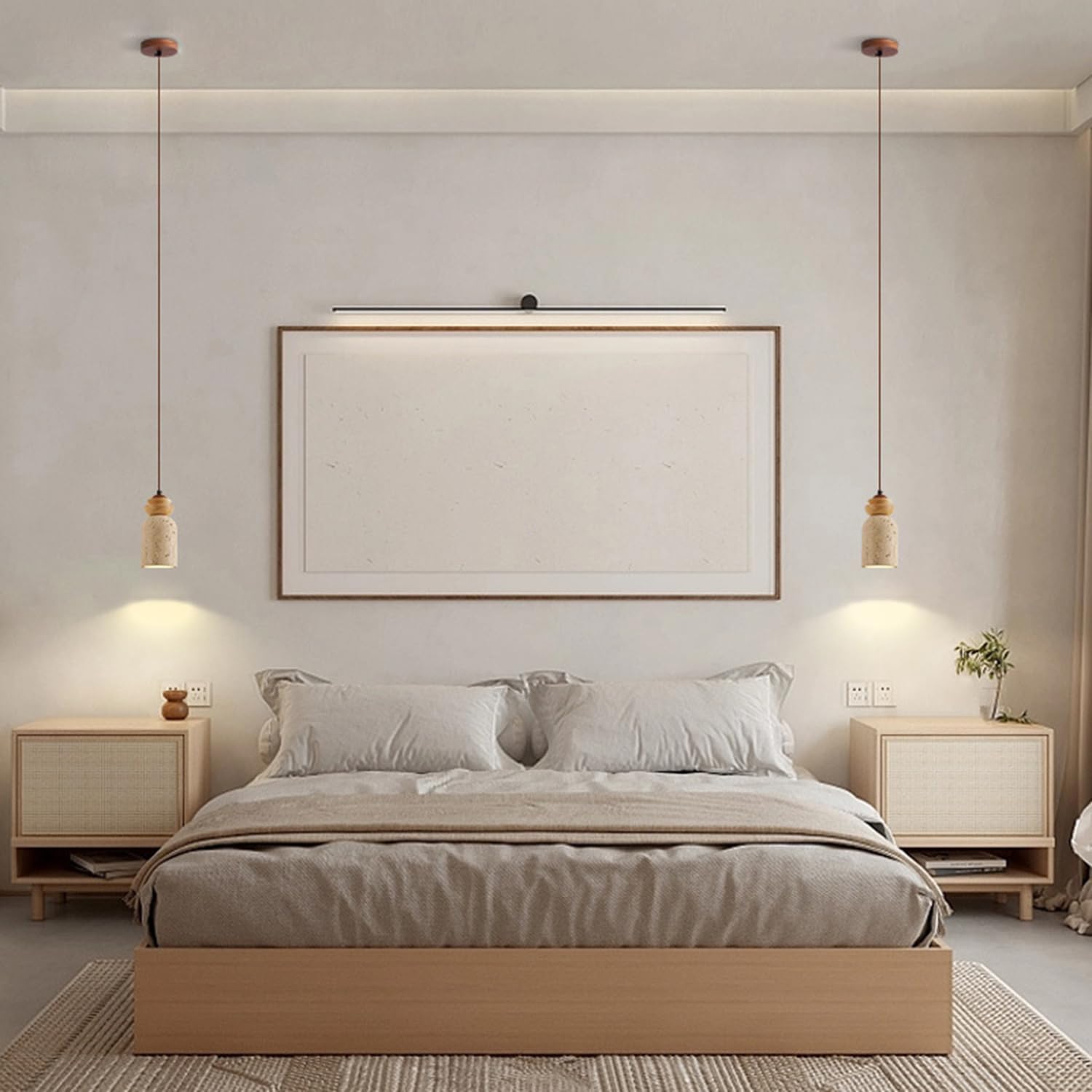 Lámpara Colgante Piedra Amarilla Para Decoración Interiores Hogar | Lámpara Techo Cilíndrica Con Casquillo G9 Lámpara Araña Decorativa Madera Con Cableado Fijo Para Isla Cocina Tienda O Sala