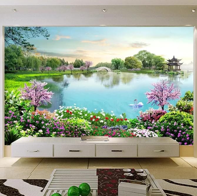 Fresque murale 3D paysage nature papier peint panoramique haut de gamme - 3
