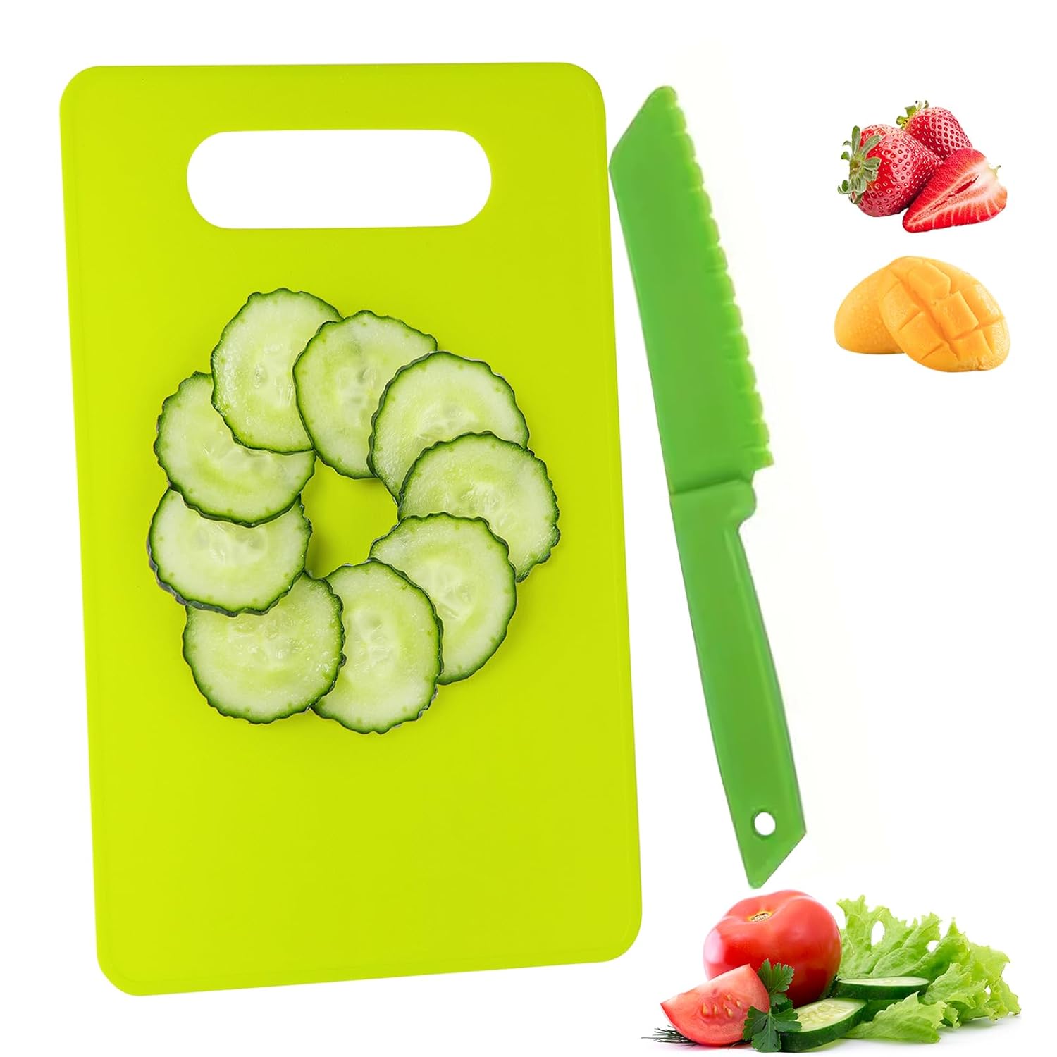 Kids Safe Knife Set for Toddlers Real Cooking Serrated Edges Toddler Knives Sets Kitchen Tools Including with Cutting