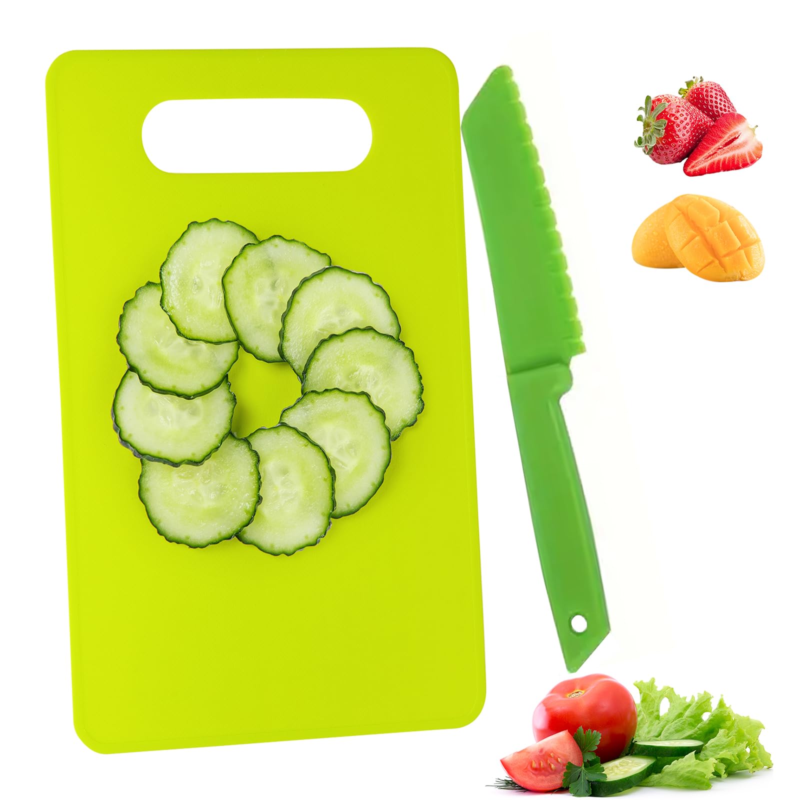 Kids Safe Knife Set for Toddlers Real Cooking Serrated Edges Toddler Knives Sets Kitchen Tools Including with Cutting