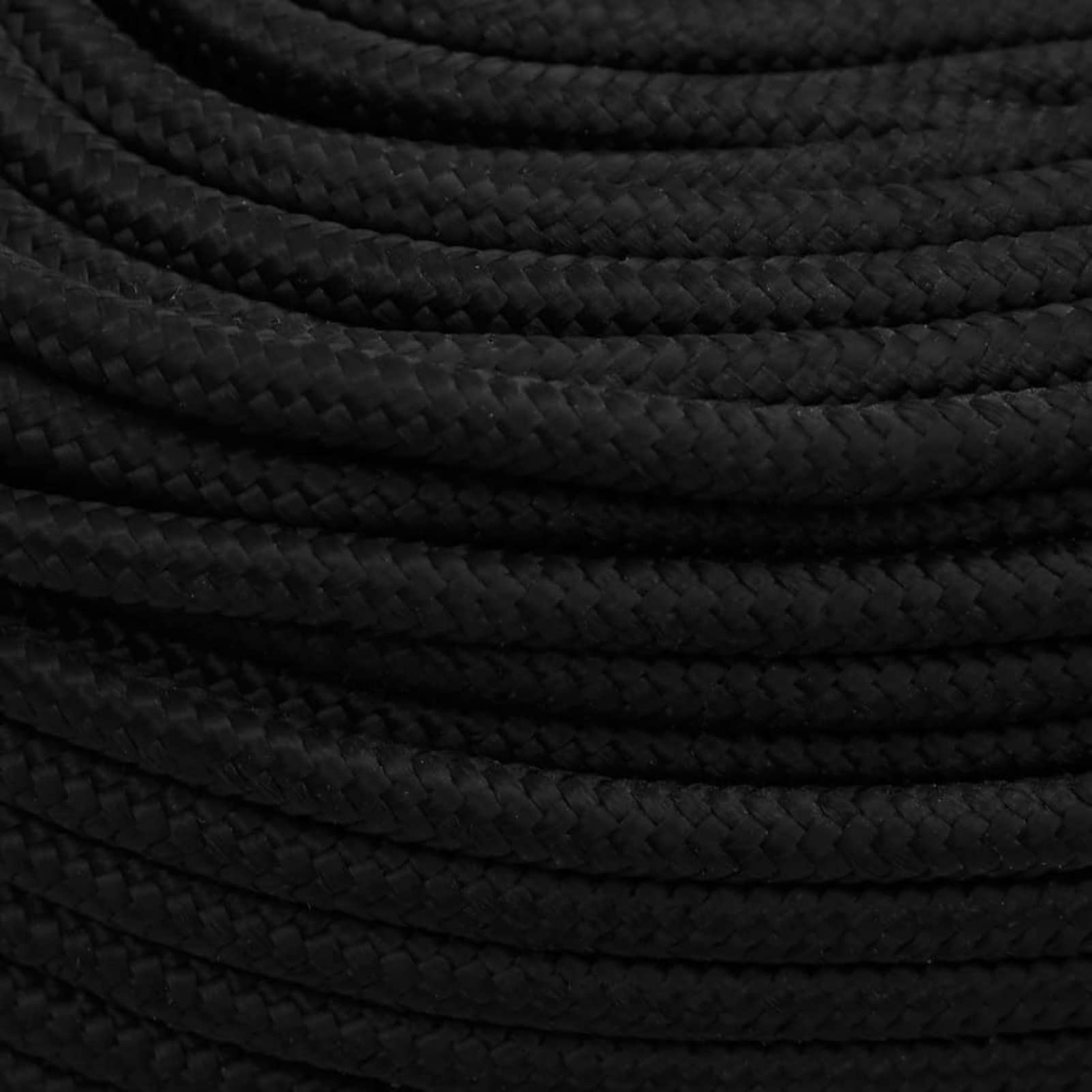 Homgoday Cuerda de Trabajo poliéster Negro 8 mm 50 m, Cuerda de Trabajo Seguridad Incendio Escalada Aire Libre Exterior Camping Torcido Bricolaje Artesanía Trenzada Sogas y Cuerdas metálicas
