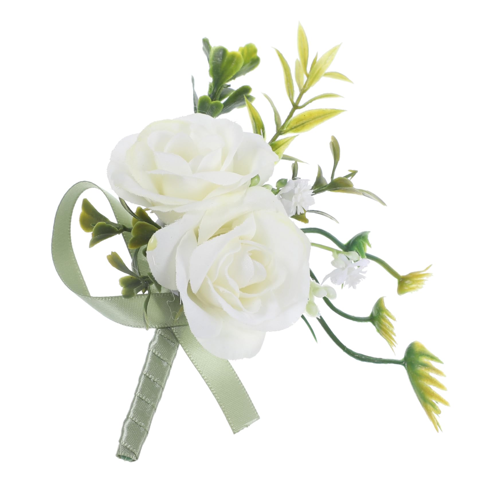 SHERCHPRY Ramillete de Padrinos de Boda Ramo de Novia decoración Ornamento Ramillete de Flores de Seda Ramillete de Novio de Boda Bolsillo Flor en el Ojal Accesorios Decoraciones Banquete