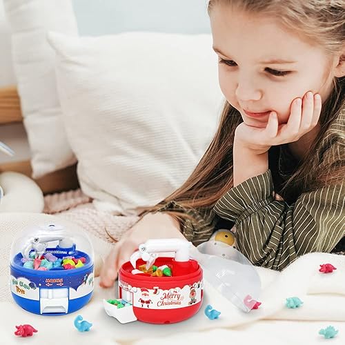 Miniatura 7 de Mini máquina de garras para niños, azul y rojo, 48 premios de pequeñas cosas, premios de máquina de garras de juguetes de dinosaurio, juguetes en