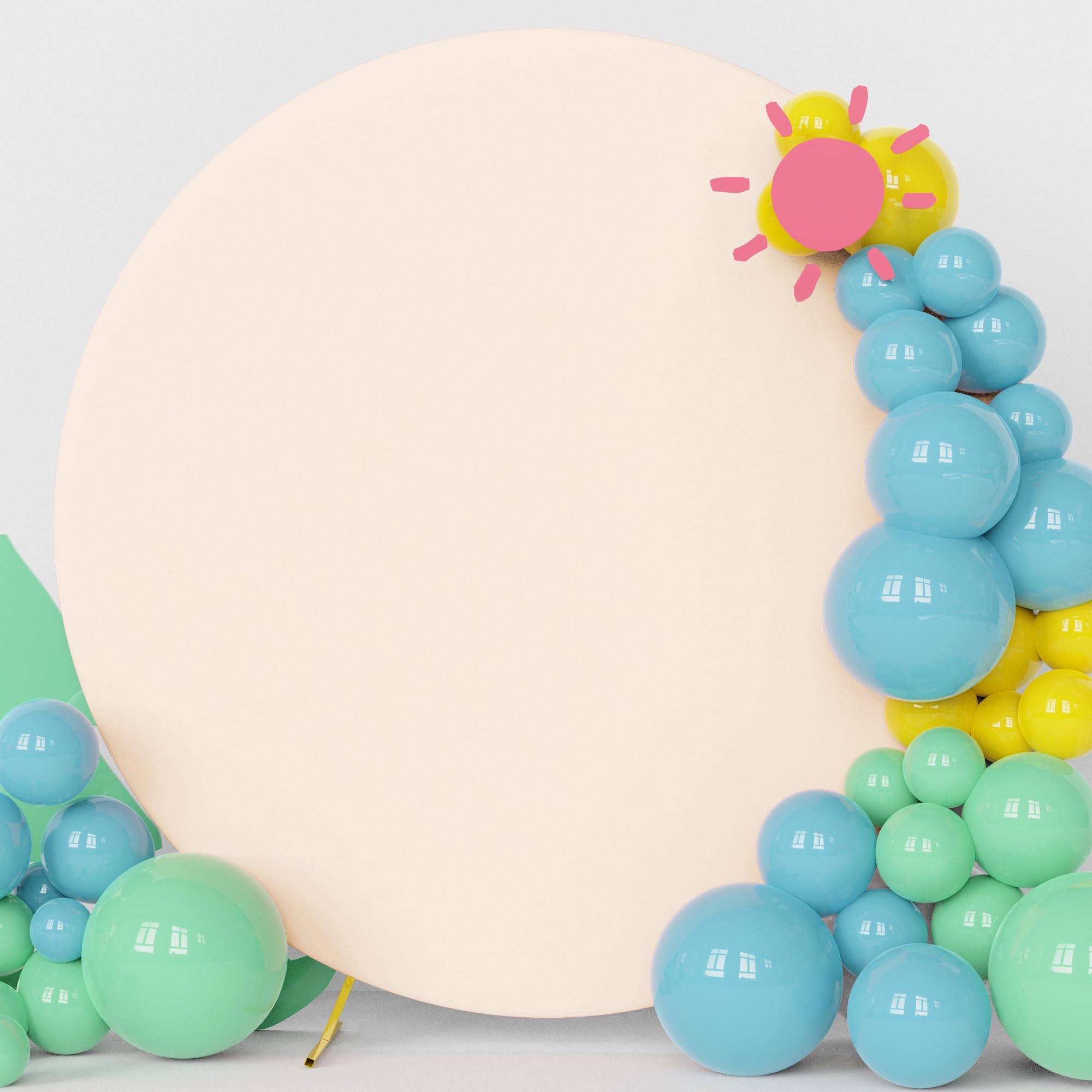 Fomcet 7.2FT Round Backdrop Cover Beige Wedding Arch Cover for Circle Balloon Arch Frame Arch Backdrop Cover Fabric for Wedding Birthday Party Baby Shower Decoration