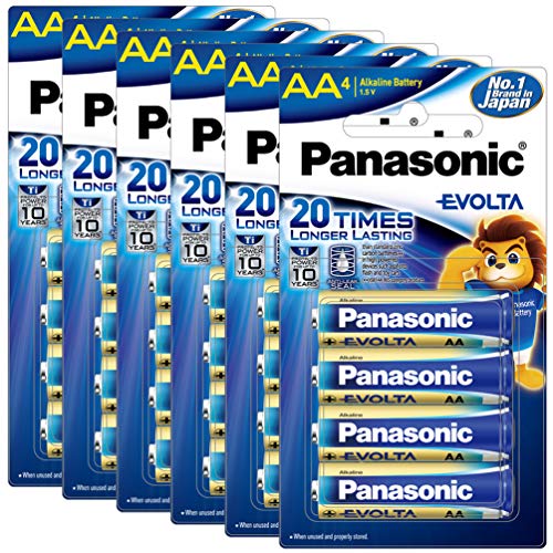 Image of Panasonic Evolta AA Alkaline 1.5V Battery, 20 Times Longer Lasting Than Standard zinc Carbon Batteries,Anti-Leak Seal,Protects Power for up to 10 Years-Pack of 24