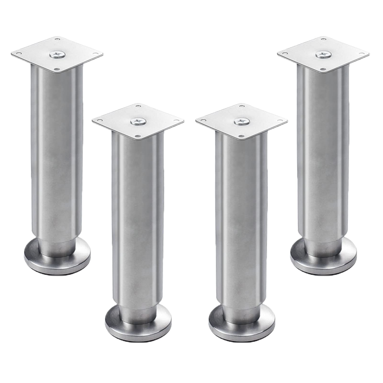 Zestaw 4 regulowanych nóżek meblowych ze stali nierdzewnej 30 cm (11,8"), idealne do sof, stołu, biurka, szafki i łóżka. Metalowe nóżki wsporcze z wykończeniem PLA