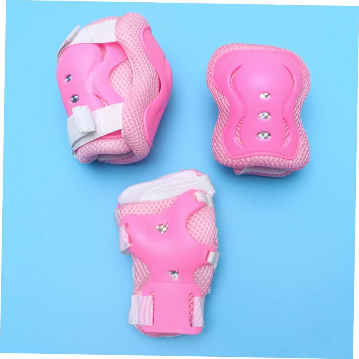 6-Piece Boys and Girls Protective Gear Set Knee Pads Elbow Pads Wrist Guards for Cycling and Skateboarding Lightweight and Sturdy Pink Sports Equipment