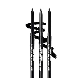 Ruby Kisses Auto Lip Liner Pencil (Black 3 Pack), Long Lasting & Non-Fading, Smooth Application, Non-Feathering with Rich Pigmented Color, No Sharpener Needed, Ideal for Full Lips Look
