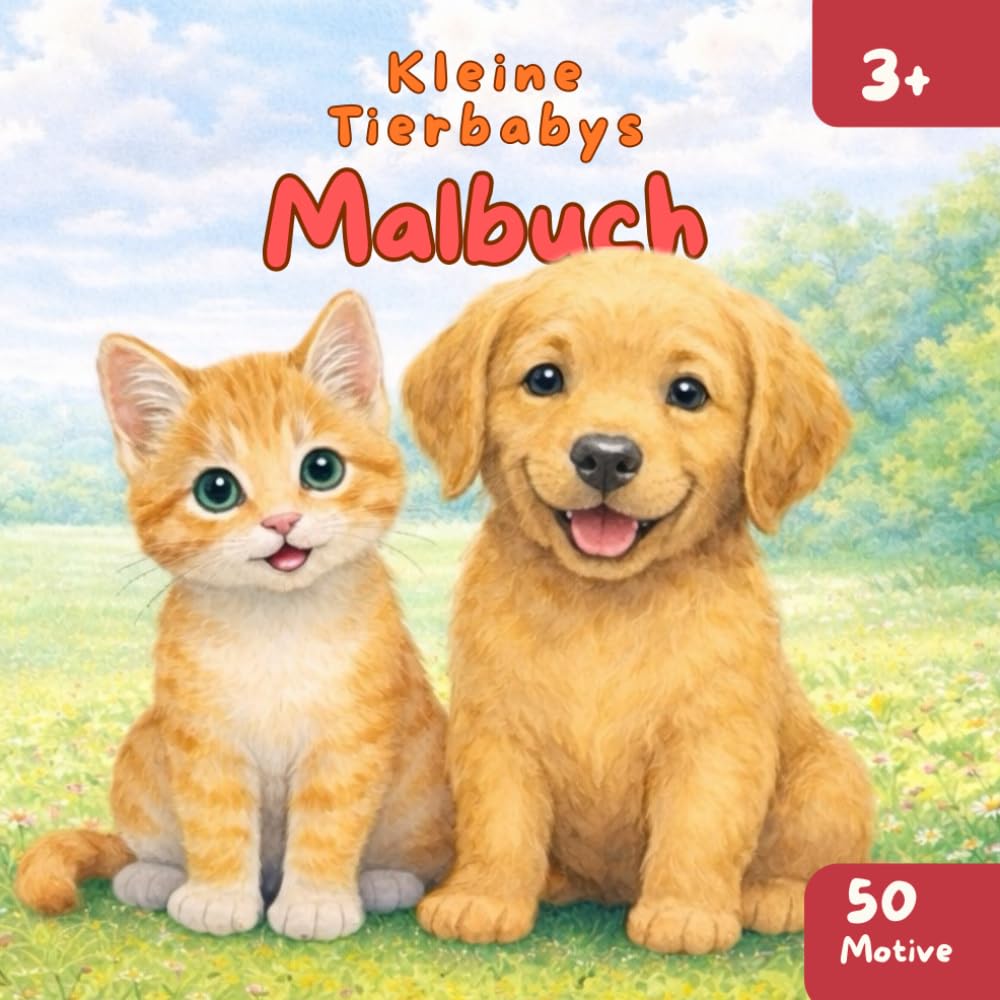 Kleine Tierbabys Malbuch: Erstes Malbuch ab 3 Jahren - Niedliche Tiere zum Ausmalen