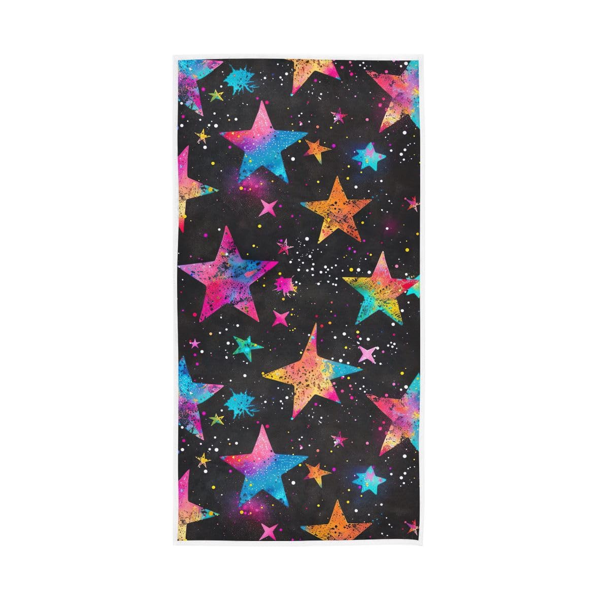 LSRCPD Watercolor Sky Stars Hand Towel, 15 x 30 Inches, Soft Highly Absorbent Towels for Bathroom Gym Hotel