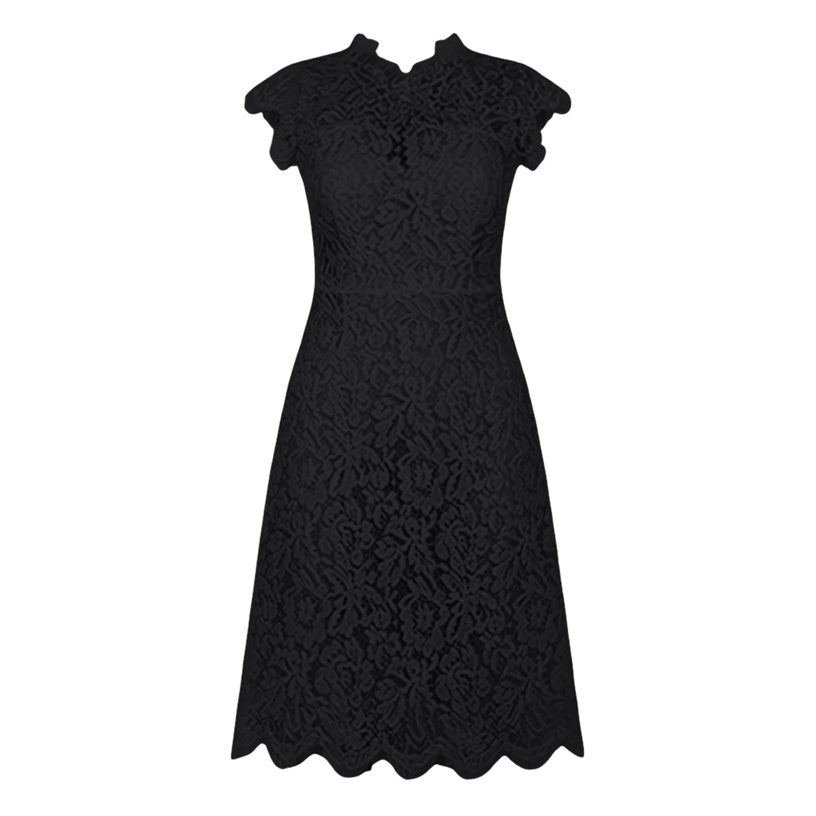 Robe midi élégante en Dentelle ajourée pour Grandes Tailles, Robe de soirée sophistiquée de Couleur Unie avec Une Coupe Respirante et