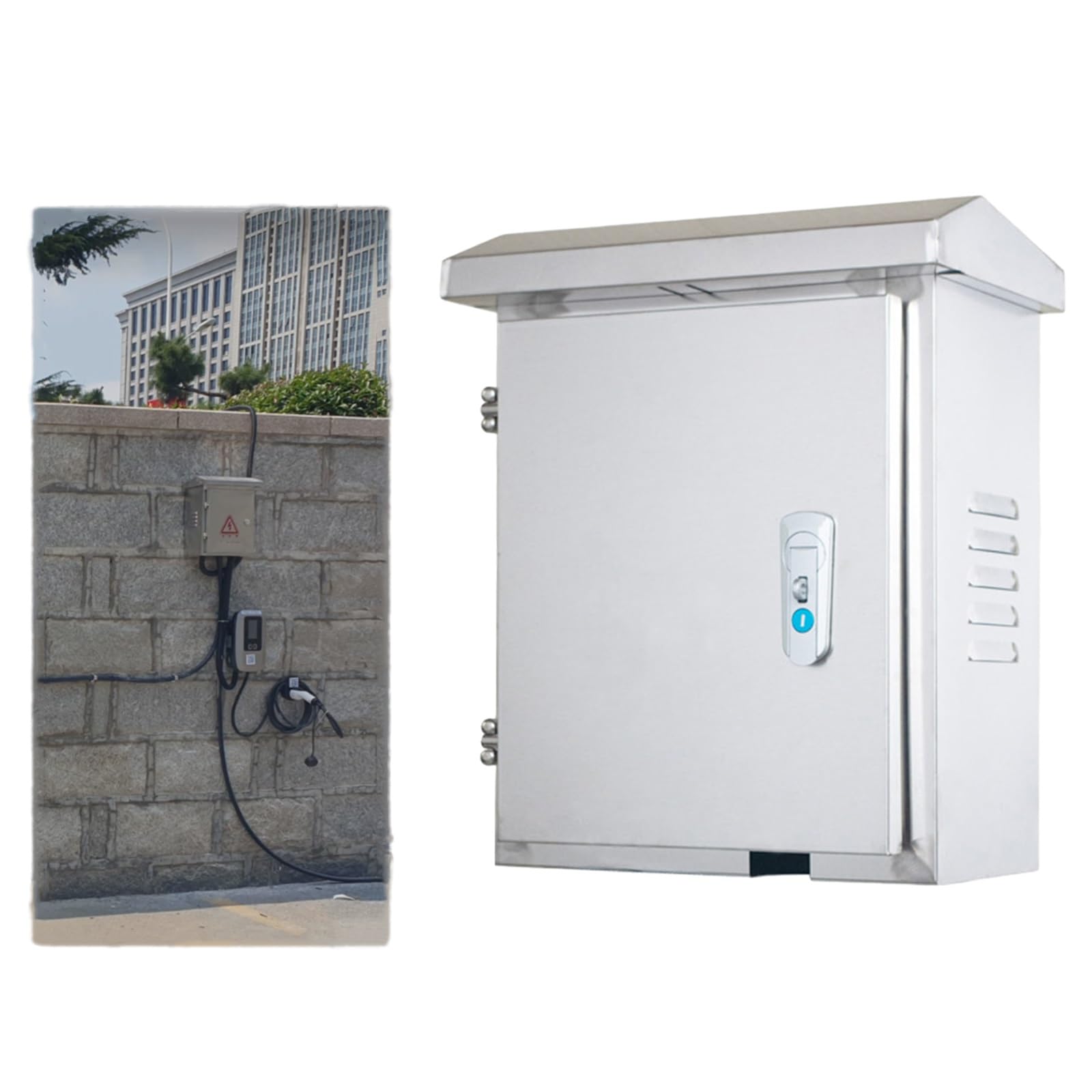 Caja de distribución para cargador EV: armario exterior de acero para montaje en pared