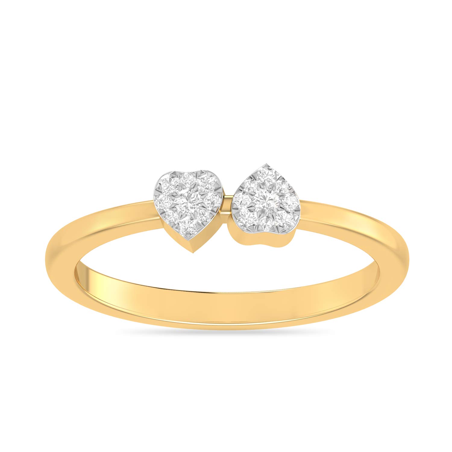 pc jeweller The Heartiest 18KT Yellow Gold and Diamond Ring for Women-picture-25