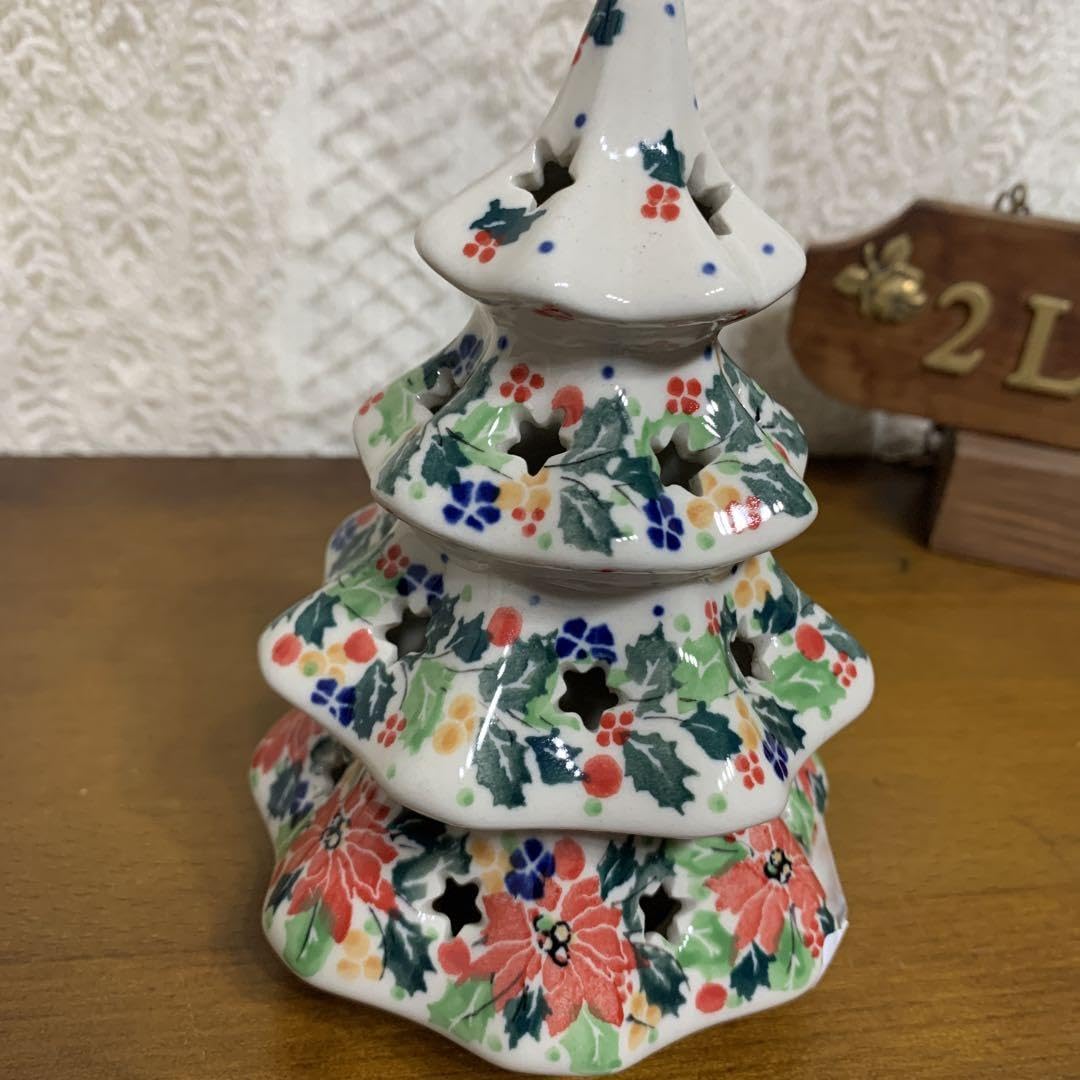 ポーリッシュポタリー　クリスマスツリー　キャンドル Amazon.co.jp: ポーリッシュポタリ キャンドル クリスマスツリー