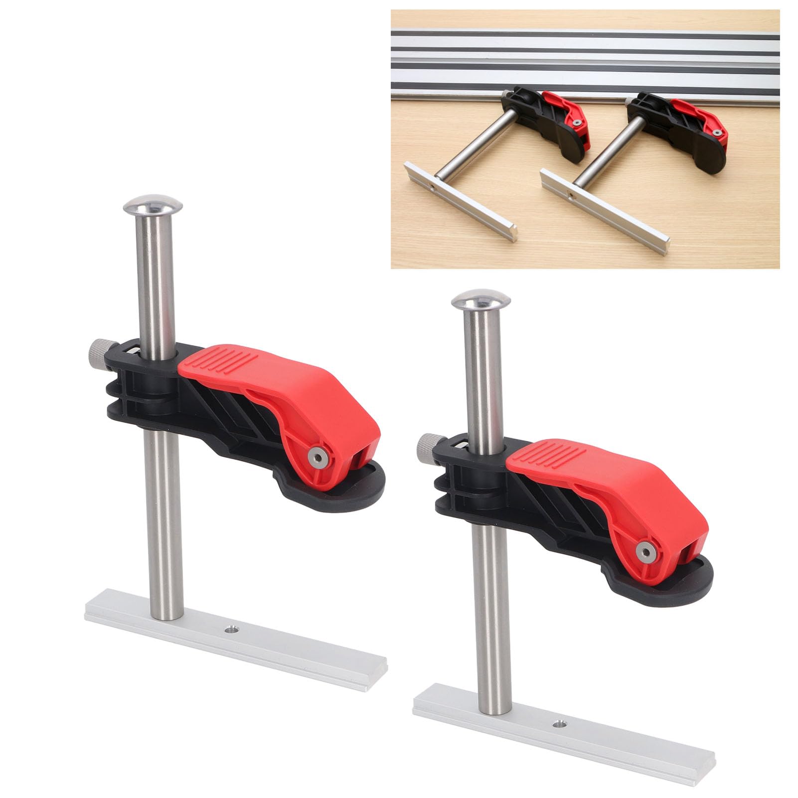 Generic Morsetto da Banco per la Lavorazione del Legno, Durevole, a Sgancio Rapido, per un Uso Versatile, Confezione da 2 in Acciaio Inossidabile