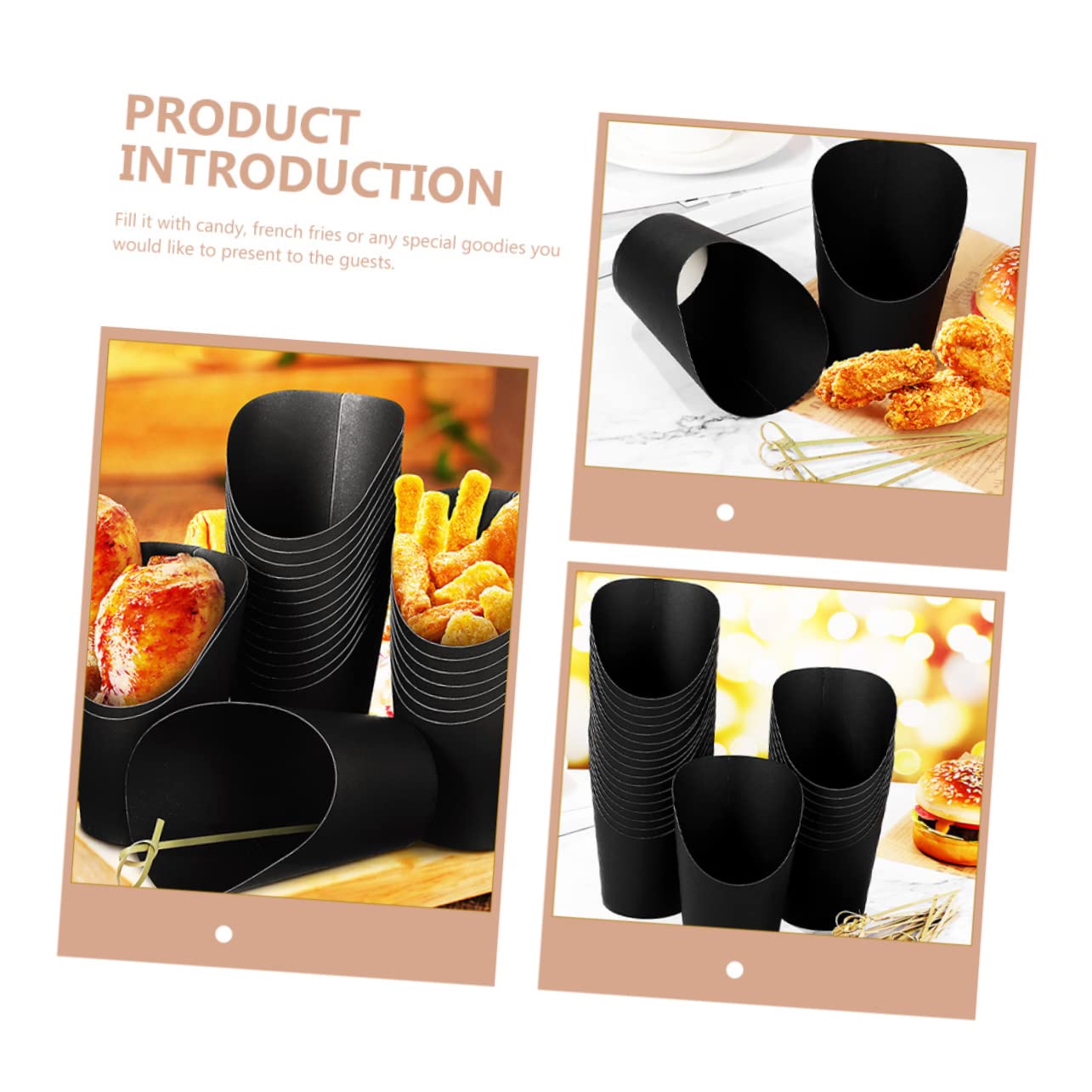 Alipis 50pcs Paper Snack Boxes French Fries Chicken Wing Cups Adorable Daily Use Fries Holder Party Accessory