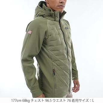 BRIEFING ストレッチ ハイブリッド ダウンジャケット グリーンM BRIEFING ストレッチ ハイブリッド ダウンジャケット グリーンM