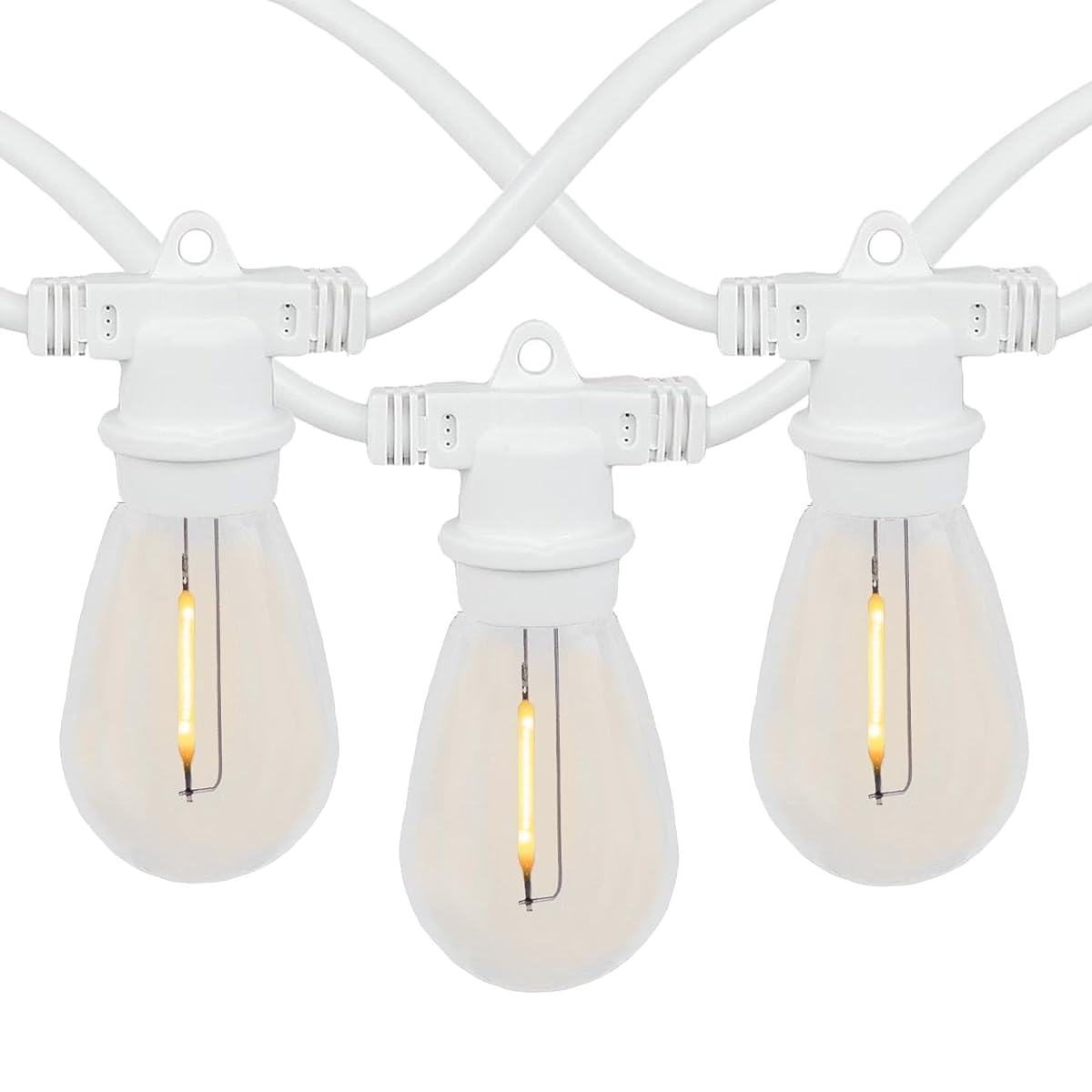 Novelty Lights 48 Ft Warm White, 2200K LED Outdoor String Lights, 24 Commercial