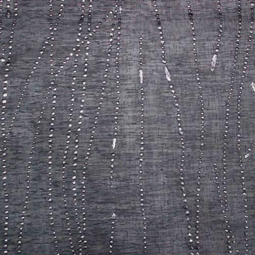 Douceur d'Intérieur, Pair of Tab Top Curtains (2 x 60 x 120 cm) Filiane Anthracite, Sandblasted Voile Applique, Lime Green - Image 3