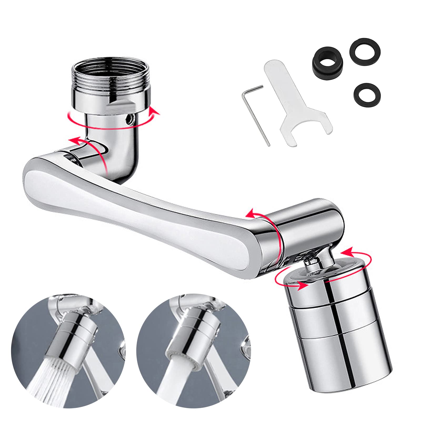 Aireador extensor de grifo giratorio 1440 con filtro antisalpicaduras para cocina