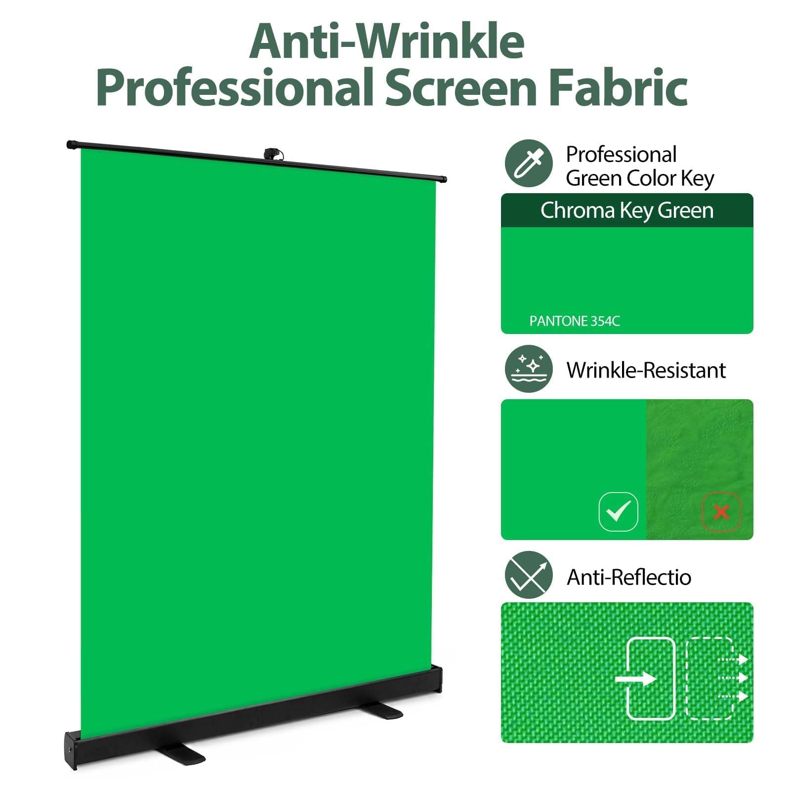 EMART Greenscreen 147x195cm, Greenscreen Roll-up mit Ständer