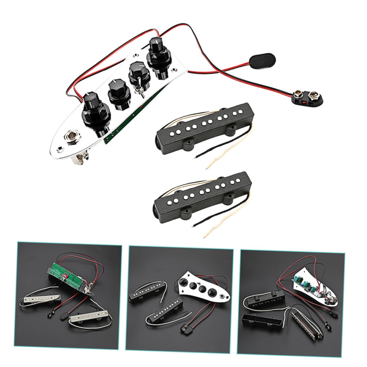 Toyvian Set di Pickup per Basso Elettrico Jb a 5 Corde, Parti in Ferro Argentate, Pronto All’uso, Facile da Usare per Accessori Basso Elettrico