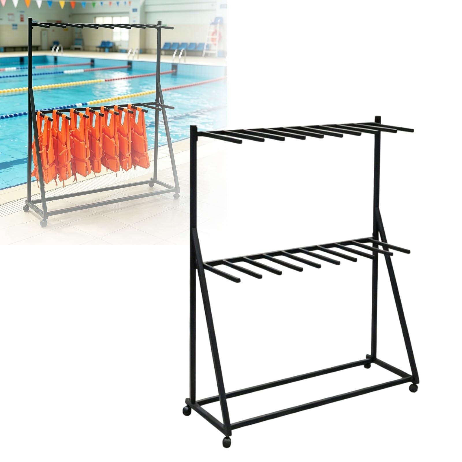 Heavy-Duty Life Vest Holder, Pool Equipment Storage Rack