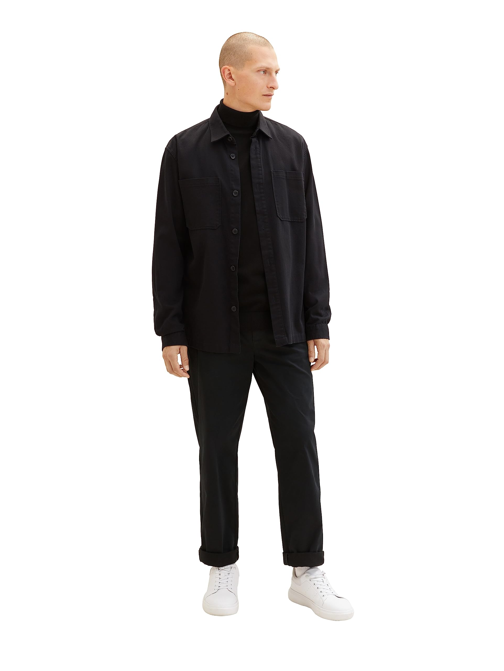 TOM TAILOR Dolcevita Basic Maglione a Collo Alto in Cotone Uomo