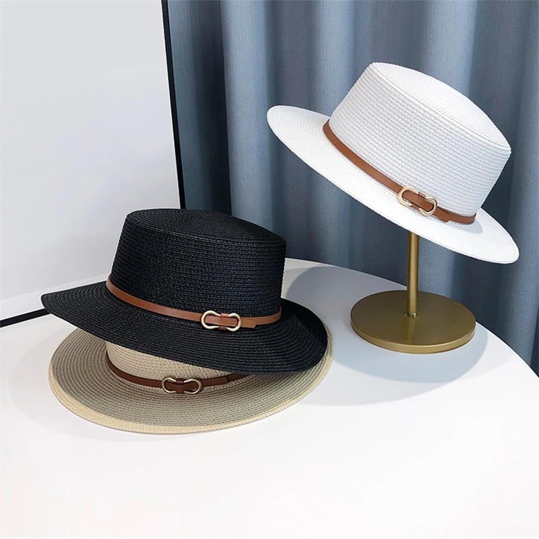 Cappello di paglia da donna, cappello da pescatore, protezione solare, cappello da pescatore, stile francese, da spiaggia, cappello di paglia