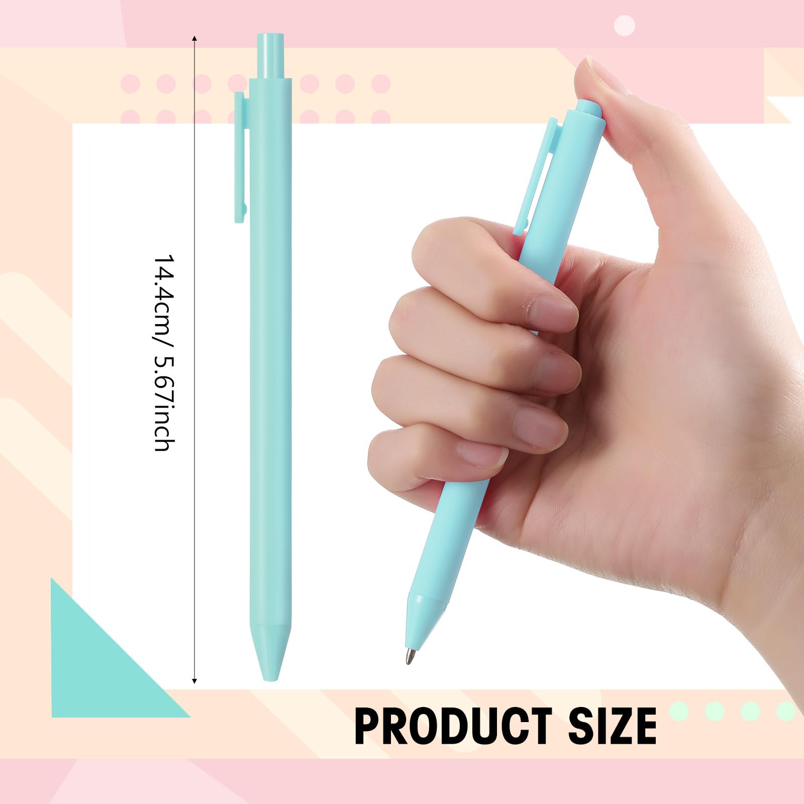 100 bolígrafos retráctiles cómodos para baby shower, bonitos y elegantes bolígrafos de tinta negra, bonitos suministros escolares en punta media de 1 mm para oficina, profesores, estudiantes (azul