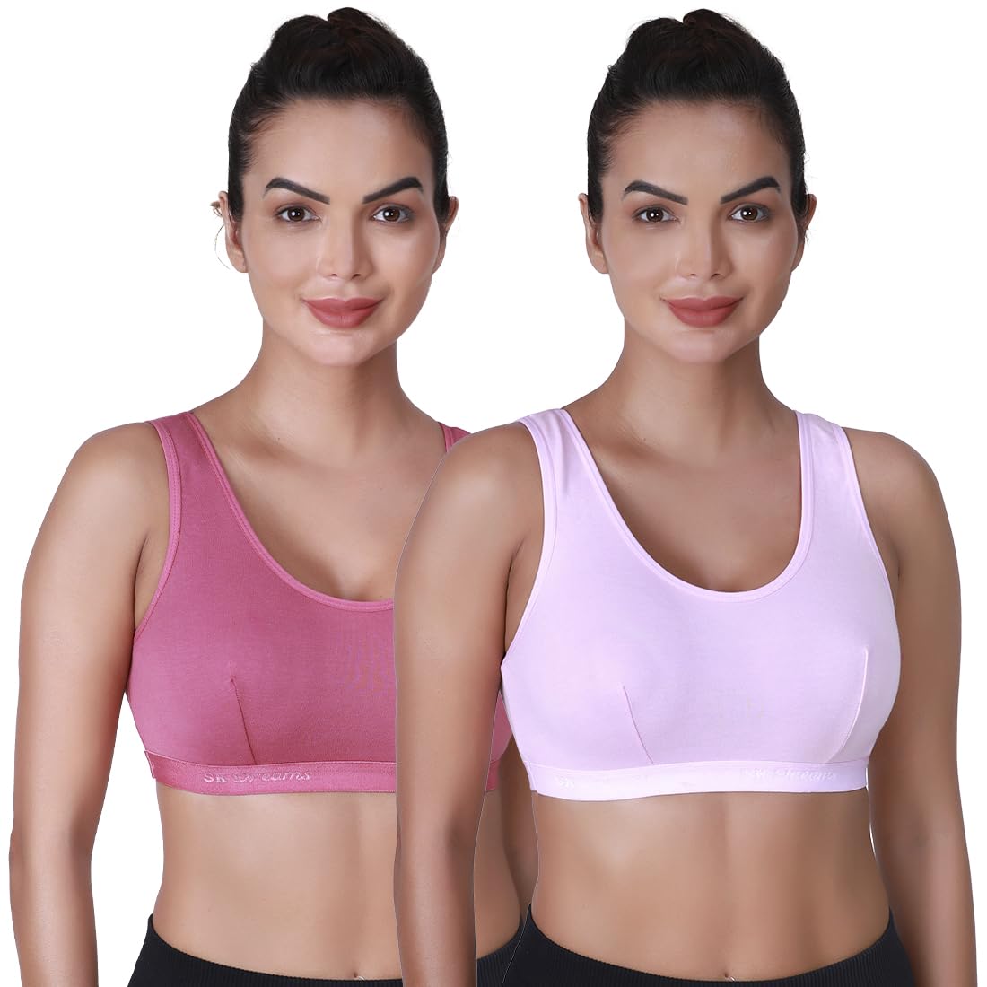 skdreams Cotton Seamed Non Padded Full Coverage Non-Wired Women Sports Bra-picture-34