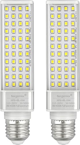 Miniatura 1 de Bombillas LED de cultivo de plantas para plantas de interior, luz solar, 44 LED de 17 W (equivalente a bombillas fluorescentes de 50 W), paquete de 2