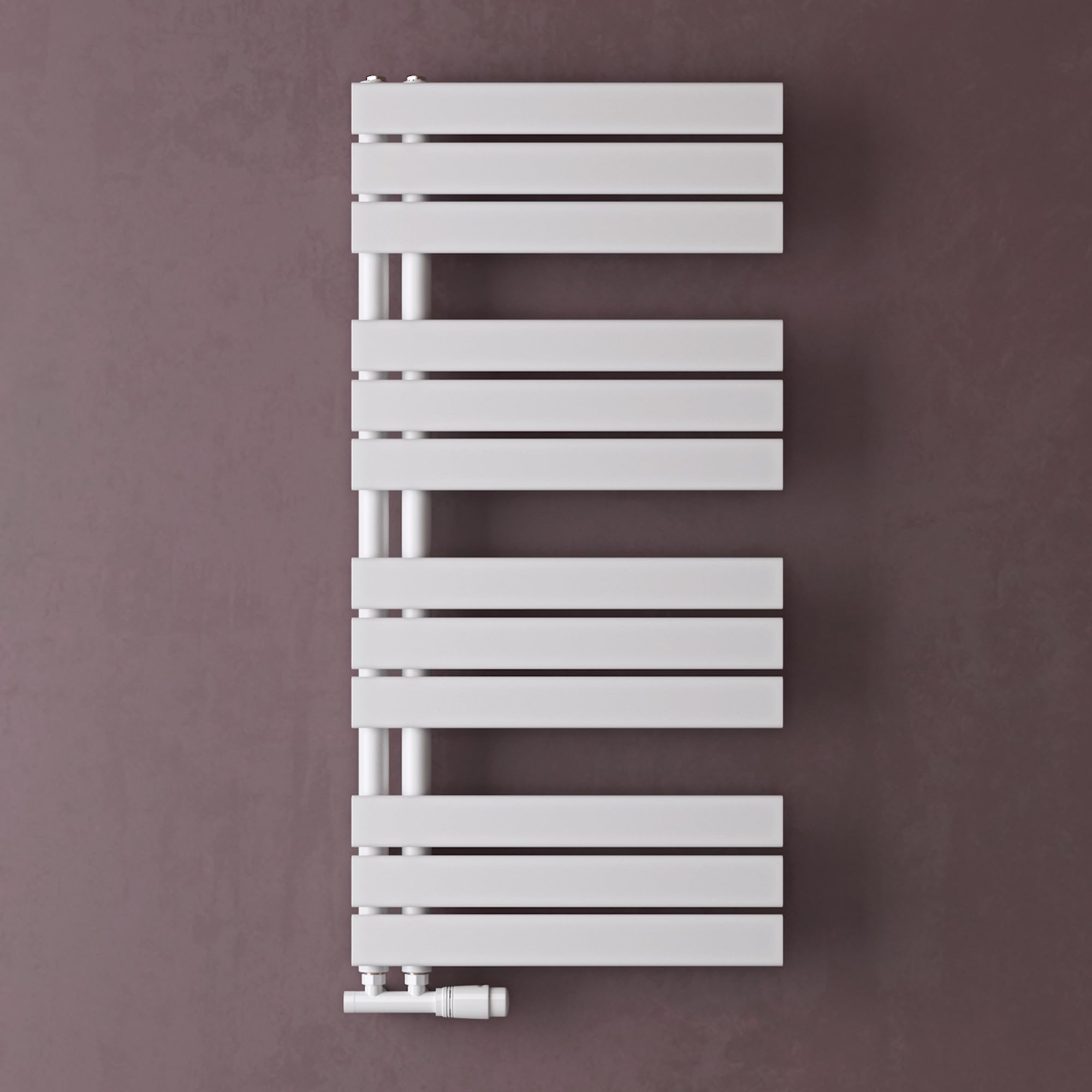 doporro Radiatore da Bagno 104x50cm, Radiatore Piatto Termoarredo da Bagno Riscaldamento Elettrico o da Acqua Calda FN Portasciugamani in Acciaio, Bianco