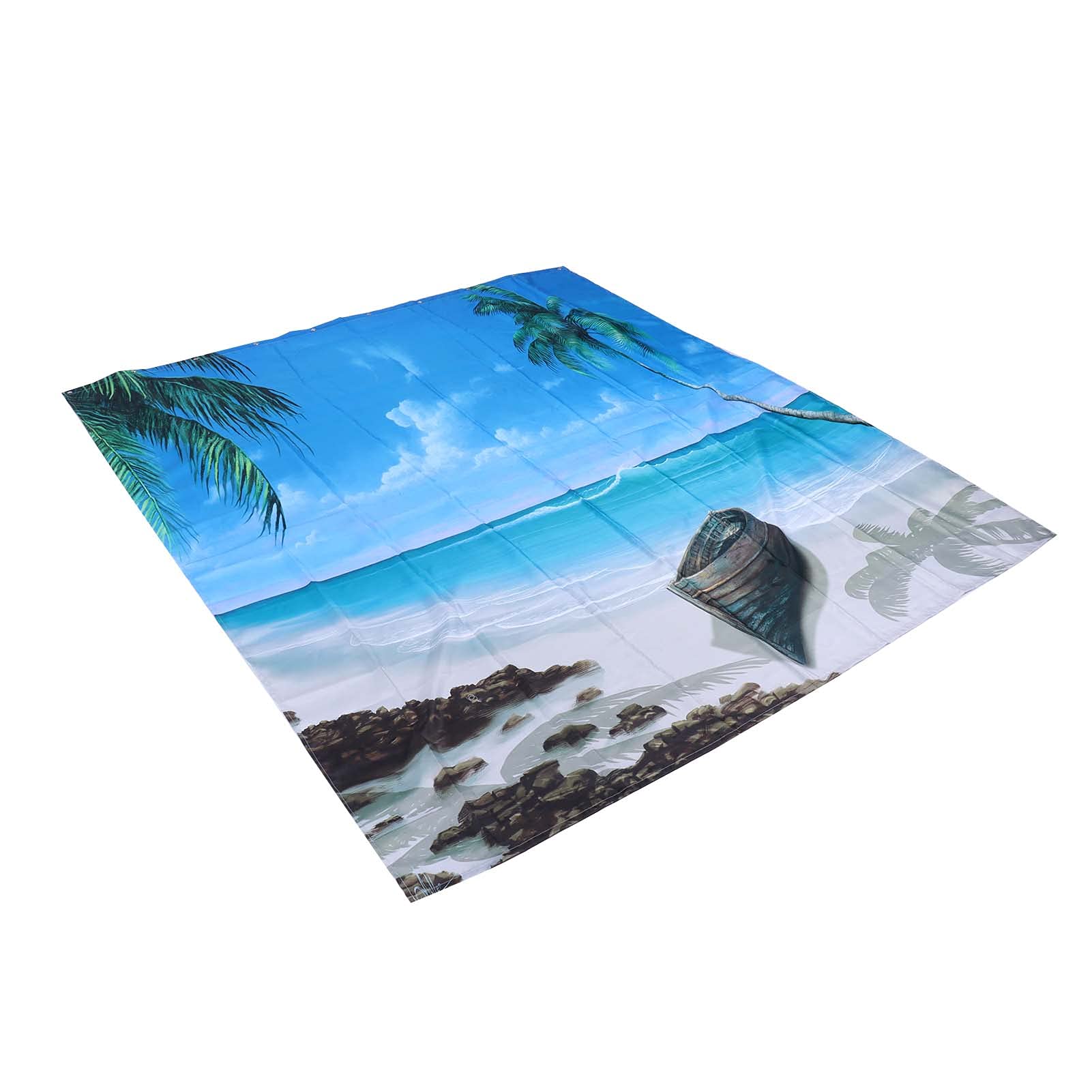 Rideaux de douche imperméables décor plage pour une ambiance de vacances en salle de bain