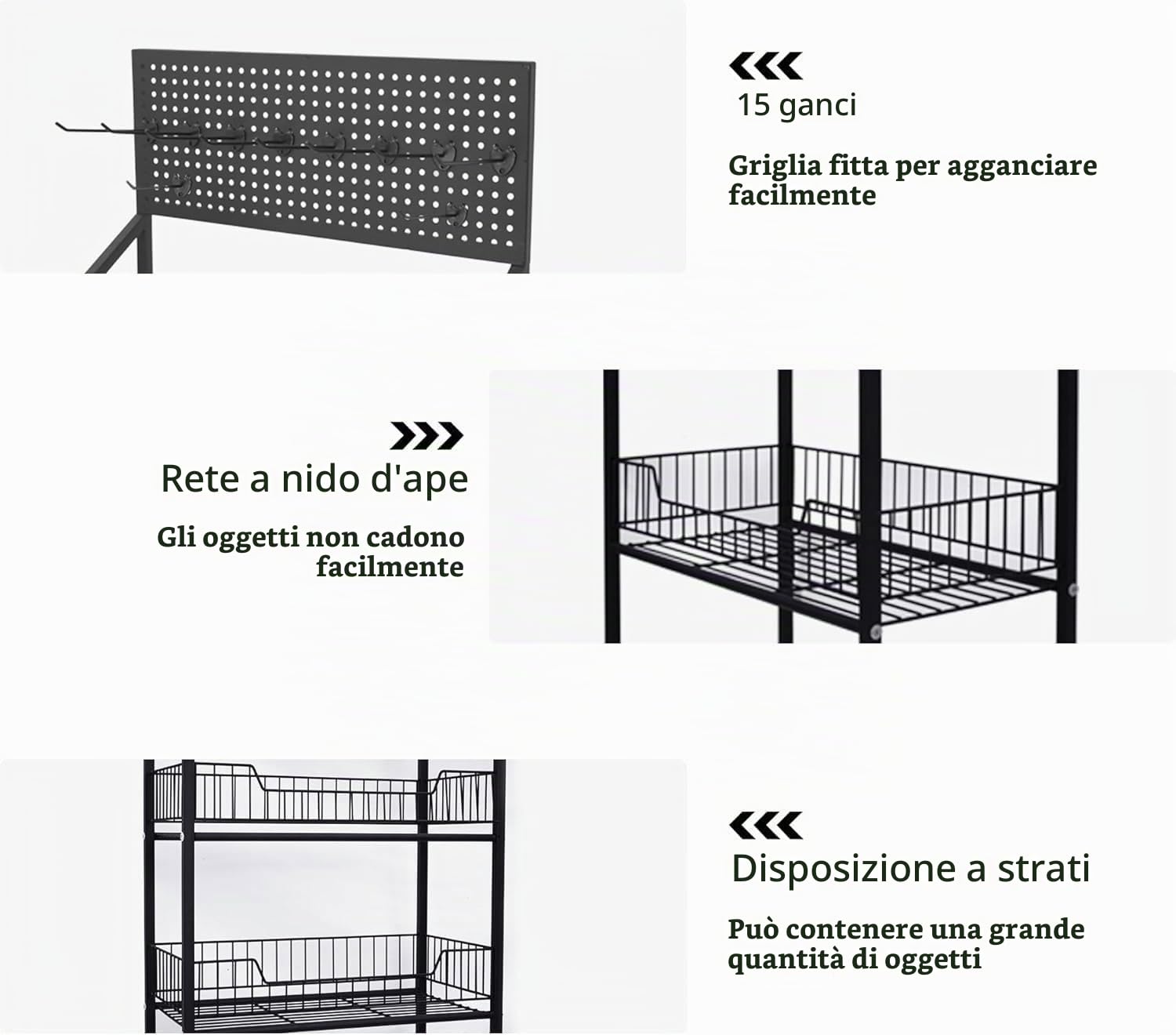 Espositore per dolciumi al Dettaglio, espositore per Snack in Metallo a 5 Ripiani, scaffale per Snack da supermercato Commerciale con Ruote e 15 Ganci,Bianca,5 Tier