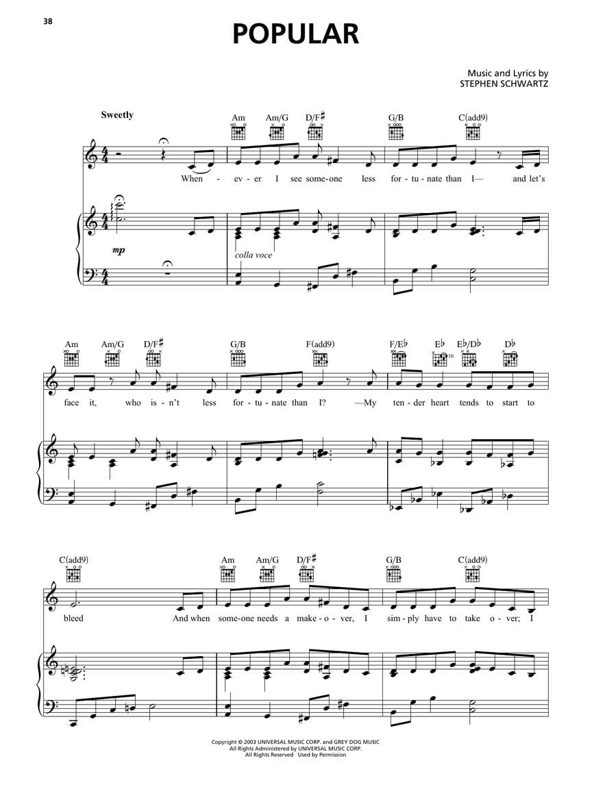 Wicked Piano Vocal Movie Edition Stephen Schwartz | Mittelstufe Klavier Gesang Noten für Schüler Lehrer und Fans Songbook | Musical Theatre Repertoire ... Selections (Melody in the Piano Part
