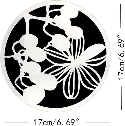 Miniatura 2 de Paquete de 8 plantillas de pintura floral  Plantillas redondas huecas reutilizables para manualidades, arte de pared, lienzo y decoración de tela