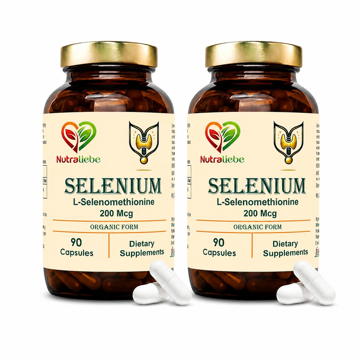 Selenium High Strength (Pack of 2) - Essential Trace Mineral for Thyroid, Immune System, Hair, Skin & Nails, 180 Capsules-image-42