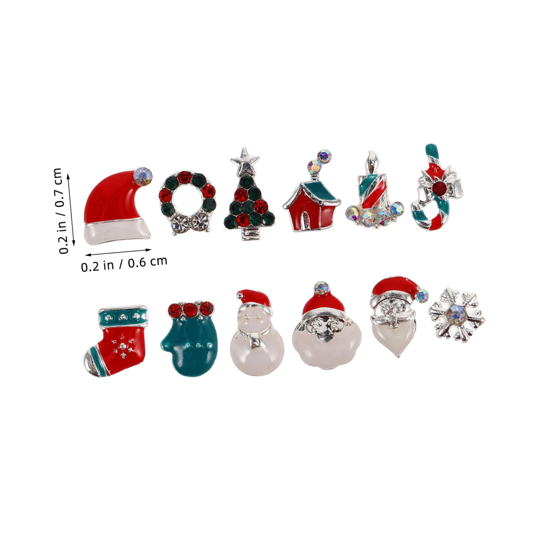 SOESFOUFU Nail Jewels Christmas Charms Alloy Nail Gems Snowman Reindeer Bell Santa Snowflake 3D Effect Durable Alloy Festive Manicure Decor Xmas Party Accessory