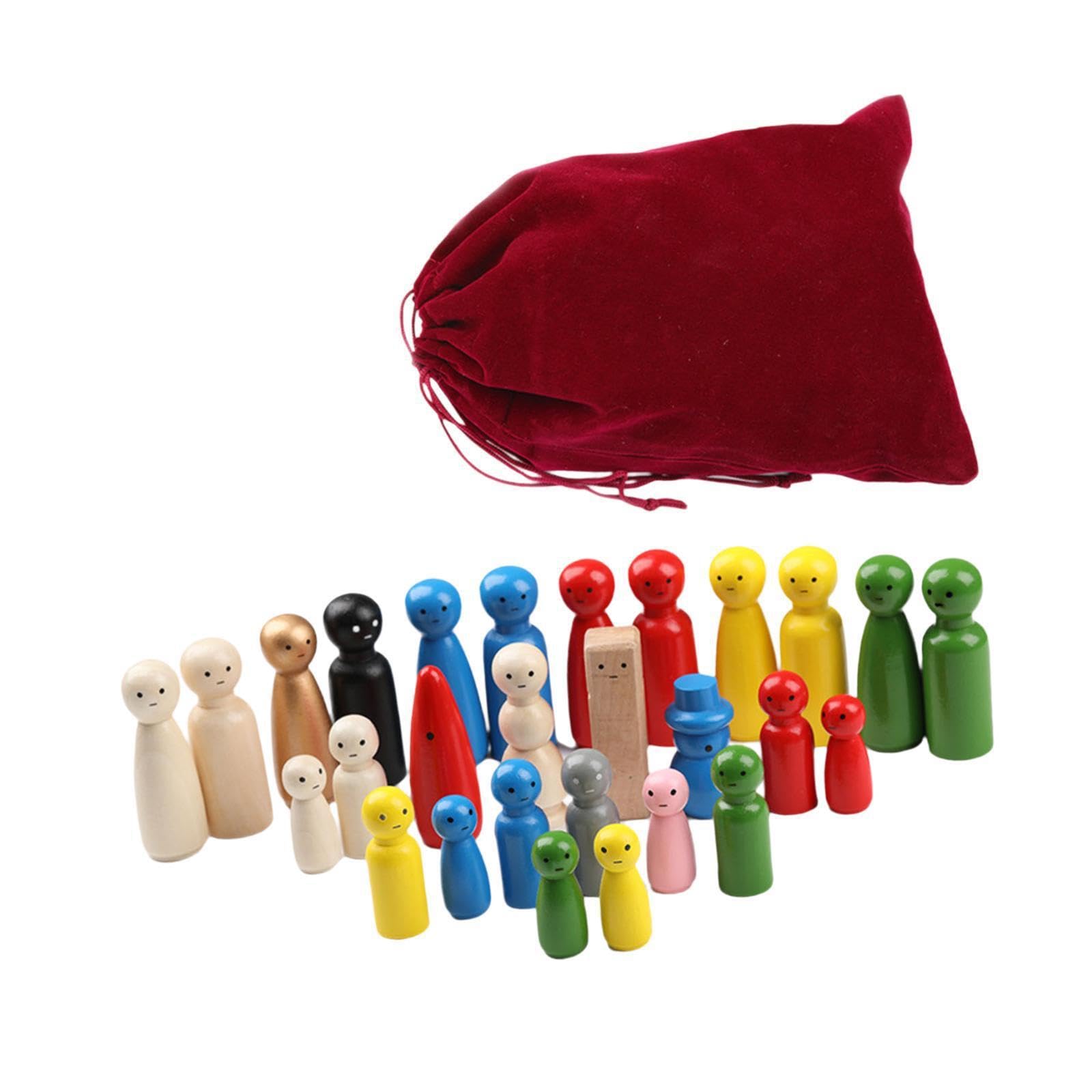 AMSLSIU Kids Learning With Wooden Peg Dolls Unfinished Beautiful Smooth Figures Fun Options For Art Projects And Play Wood Figures DIY Painting Art Project