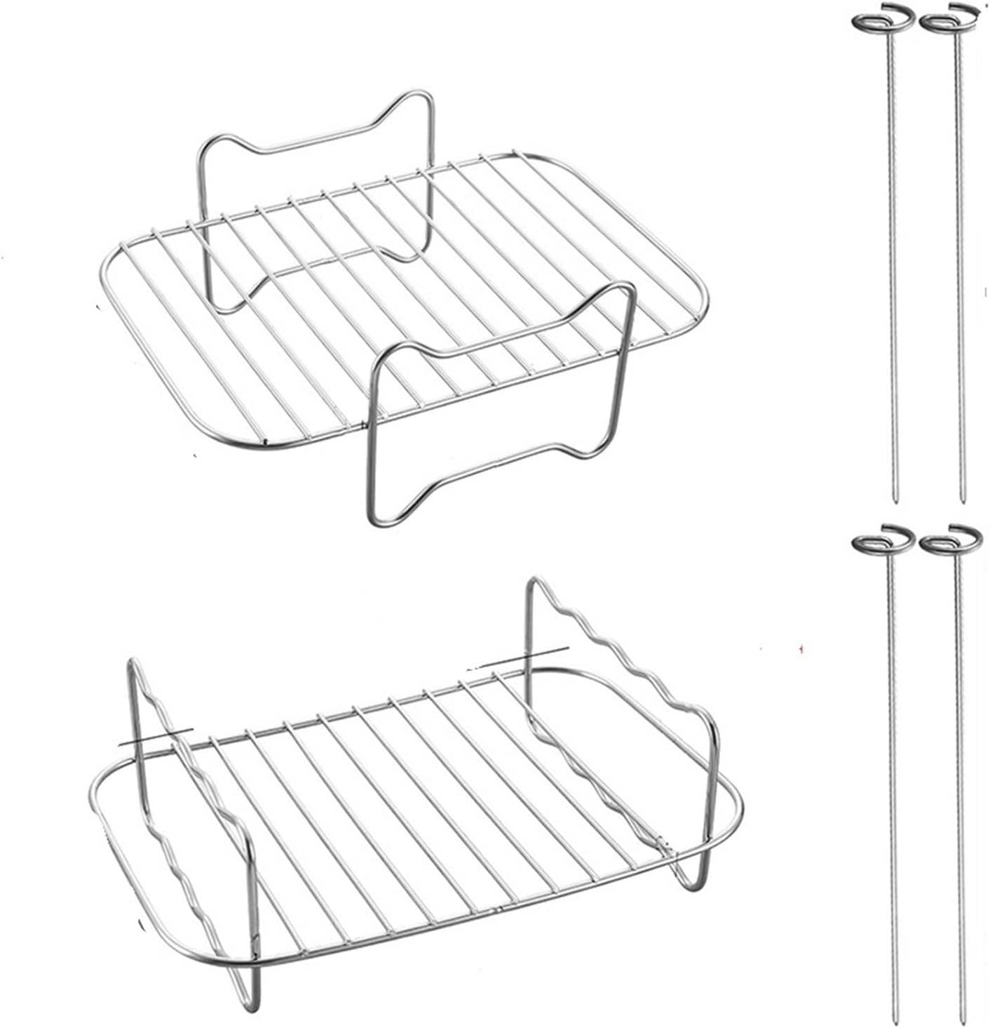 Compatible For Air Fryer Baking Rack Square/Round/Rectangle Oven Grill Racks Airfryer Accessories(Rectangle A and B)