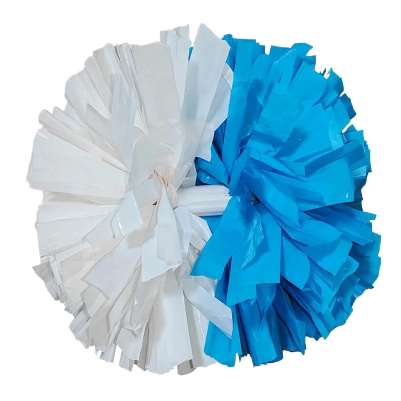 Cheerleading Pompons Lot de 6 Pompons de Pom-Pom Girl, 32 cm, avec poignée, Accessoires de Sport, résistants à la lumière(Blue White)