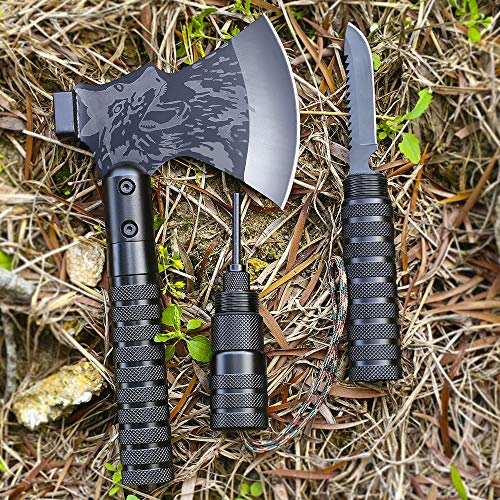 LIANTRAL Survival Camping Axe, Folding Tactical Axe Hatchet with Hammer, Nylon Sheath for Outdoor Adventures - Image 6
