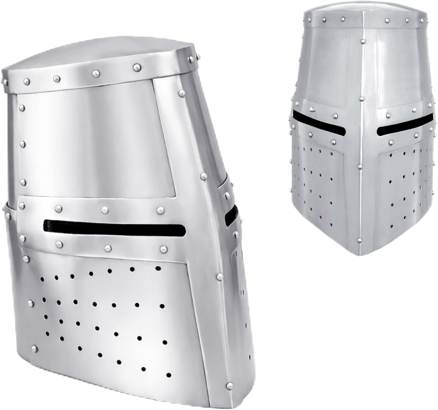 Lord of Battles Medieval Helmet Ancient Warrior Helm with Liner & Chin Strap, Knight Crusader Viking Roman Style Armor