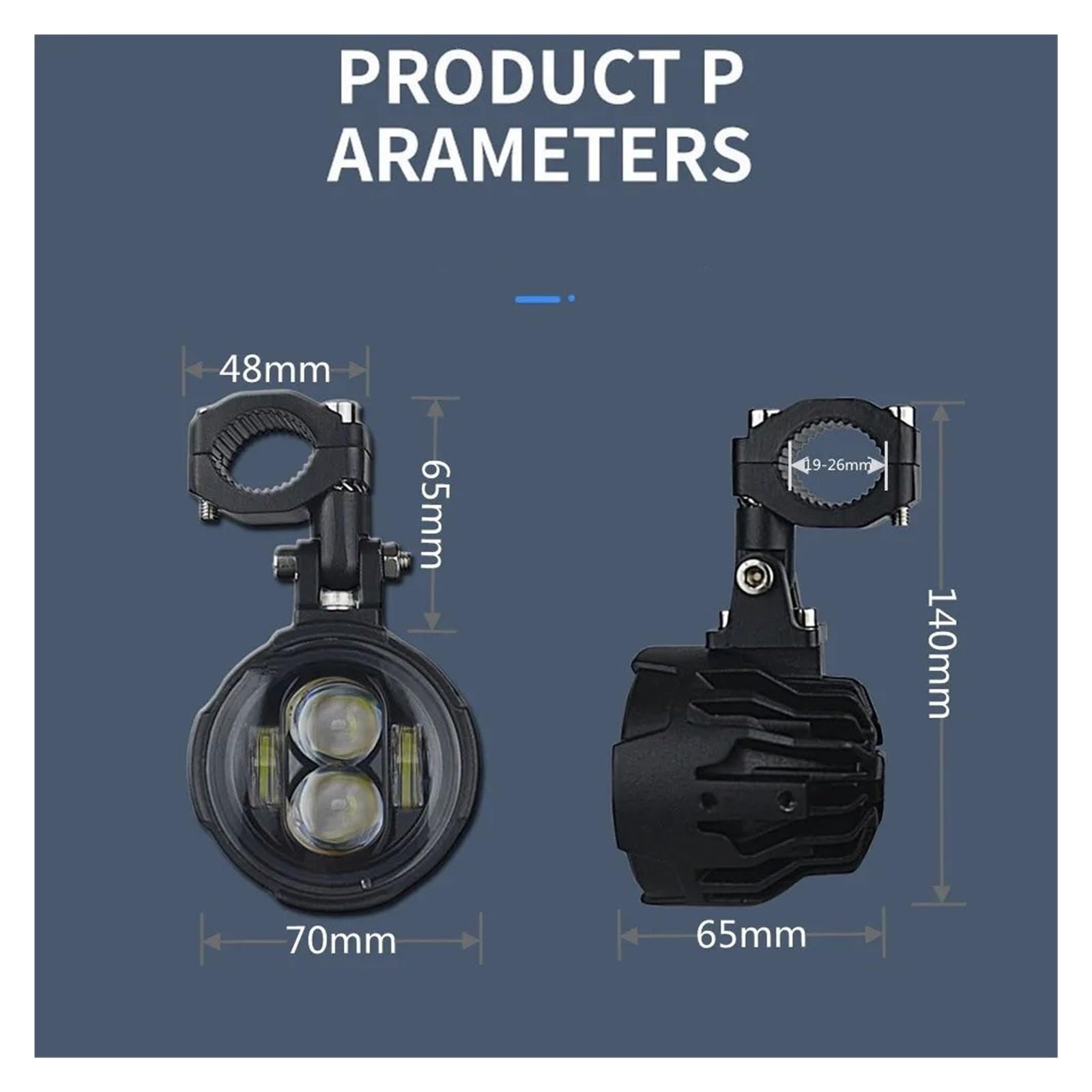 Fari Universali Per Moto Lente Per Proiettore A LED Per Fendinebbia Luci Guida Per Faretti Per Lampade Ausiliarie Fari Per Motociclette(White light)