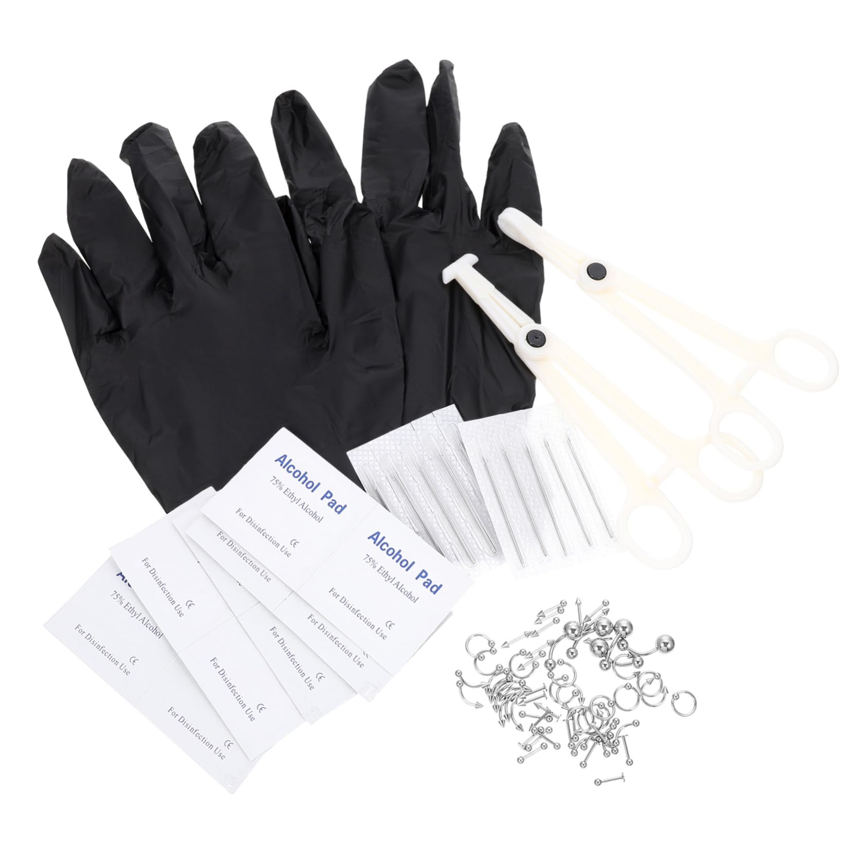 FOMIYES Stainless Steel Jewelry Set 84pcs Kit Tools Septum Ear Kit for Parties Dances Performances