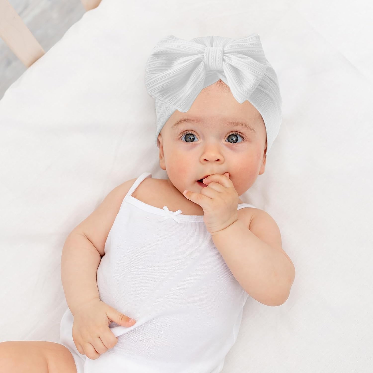 Newborn Baby Girl Hats with Bow Toddler Infant Beanie Cap Newborn Hospital Hats for Baby Girl Kid 0-12 Months - Image 5