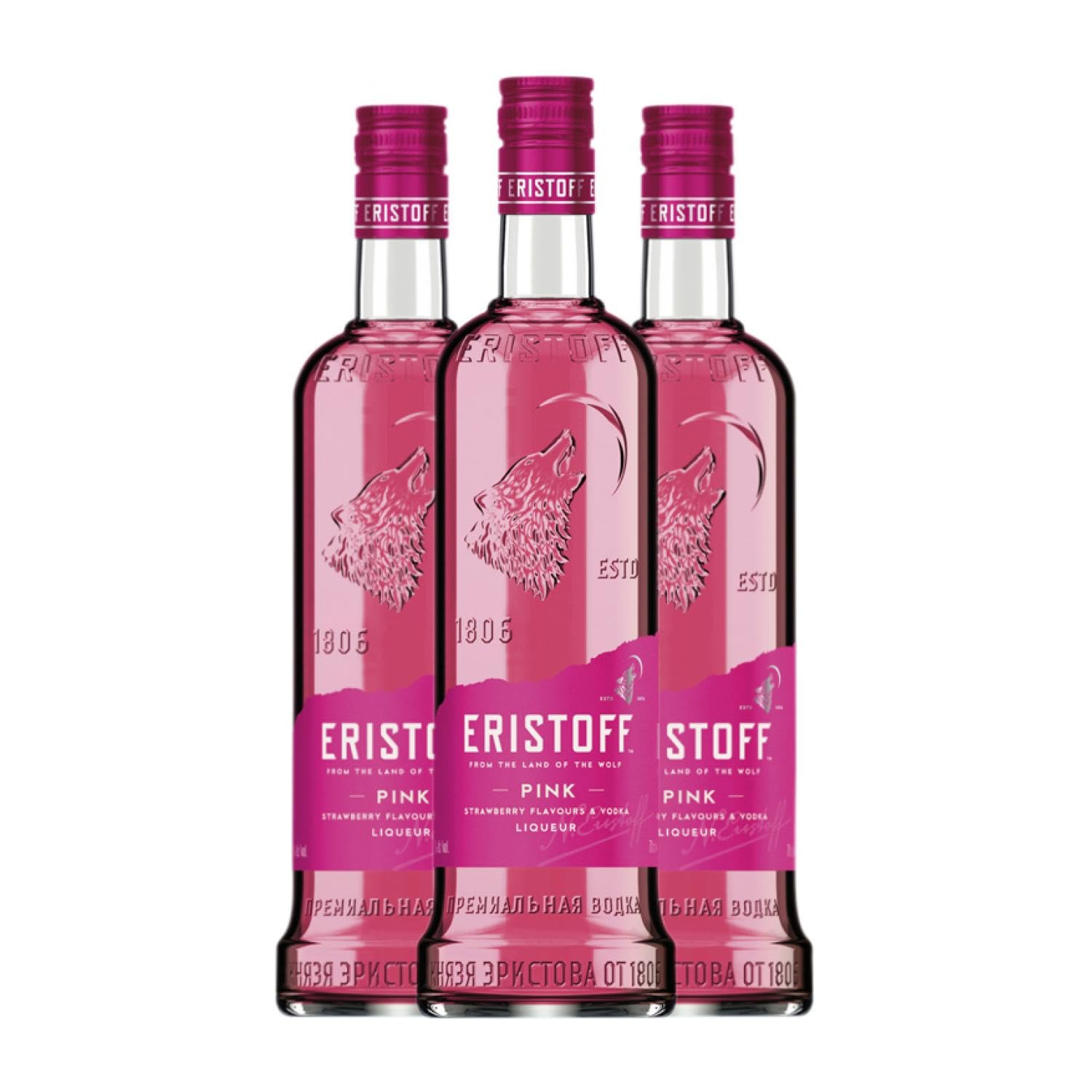 Vodka Eristoff Pink 70 cl (Caja de 3 Botellas de 70 cl)